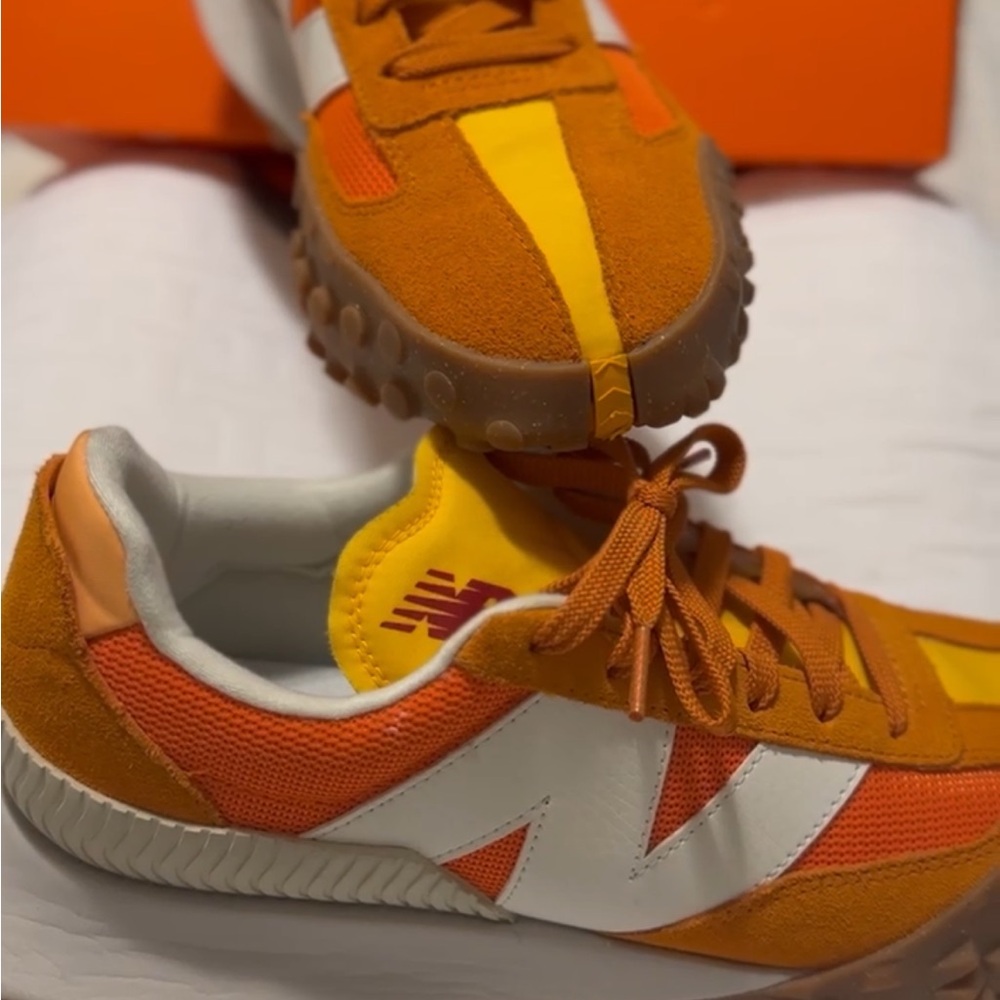 New Balance Cream and Orange Sneakers